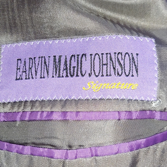 Gray two piece Earvin Magic Johnson men's suit - Picture 5 of 8